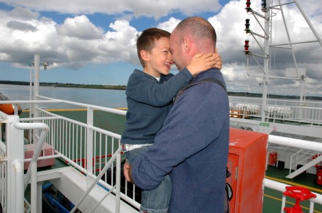 D and Daddy on the ferry