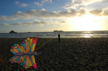D with the butterfly kite, Trinidad beach